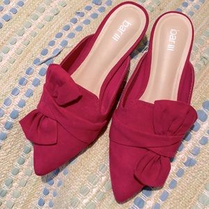 Bar 111 bright pink bow mules